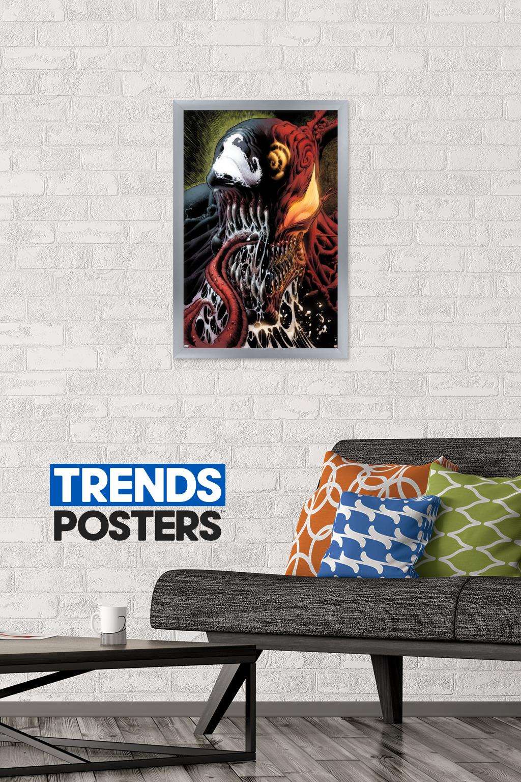 Marvel Comics - Carnage - Face Split with Venom Wall Poster, 14.725" x 22.375", Framed