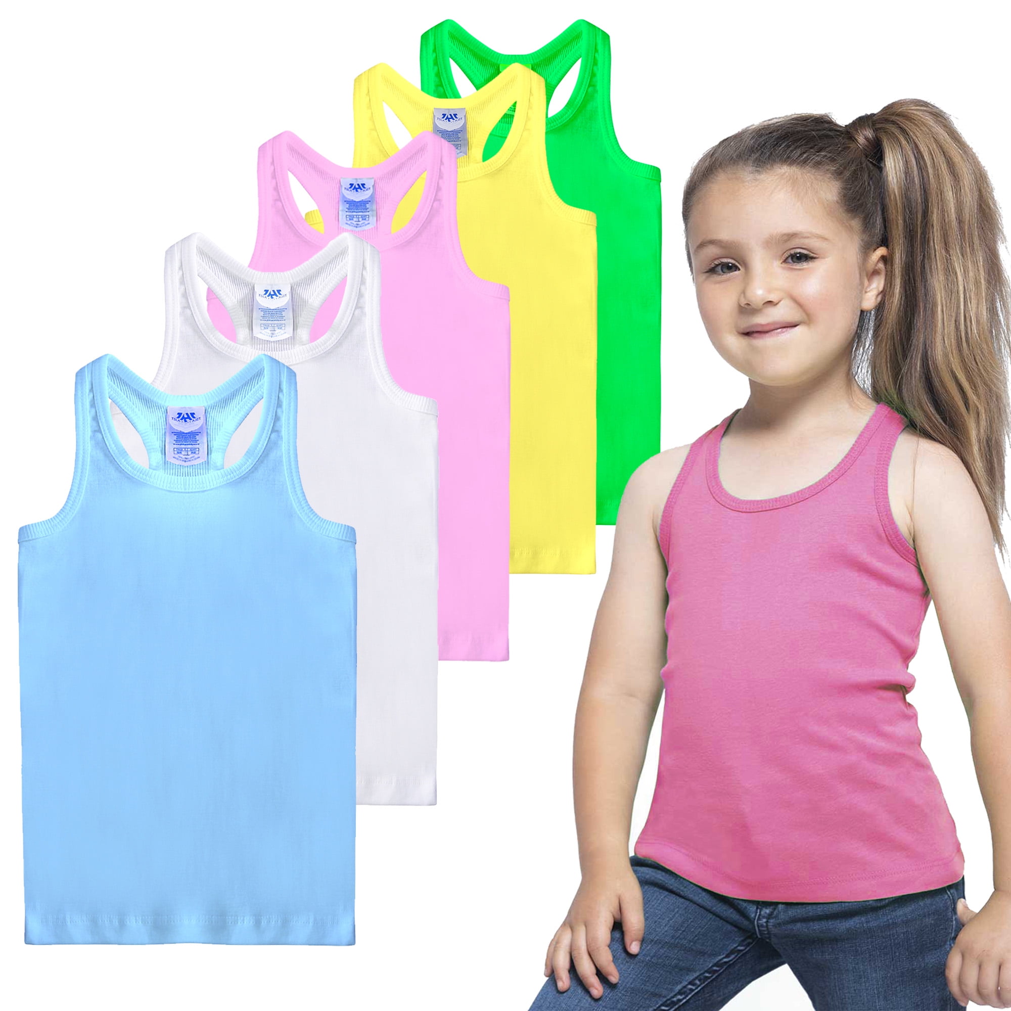 A2Z 4 Kids® Girls Vest Kids Stylish Racer Back Fashion Top T Shirt Age 5 6 7 8 9 10 11 12 Years 