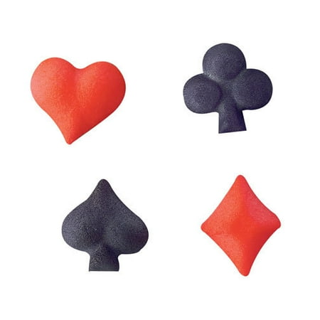 Playing Cards Sugar Decorations Toppers Cupcake Cake Cookies Casino Birthday Favors Party 12 Count