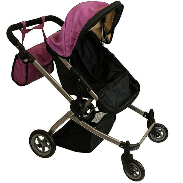 Babyboo Luxury Leather Look Twin Doll Pram/Stroller with Free Carriage