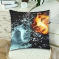 thumbnail image 3 of MKHERT Fire and Water Throw Pillowcase Pillow Cover Cushion Couver 18x18 inch, Set of 2, 3 of 3