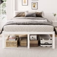 thumbnail image 2 of Merrland 18" Queen Size Metal Platform Bed Frame, Heavy-Duty, Ample Under-Bed Storage, No Box Spring Needed, White, 2 of 9