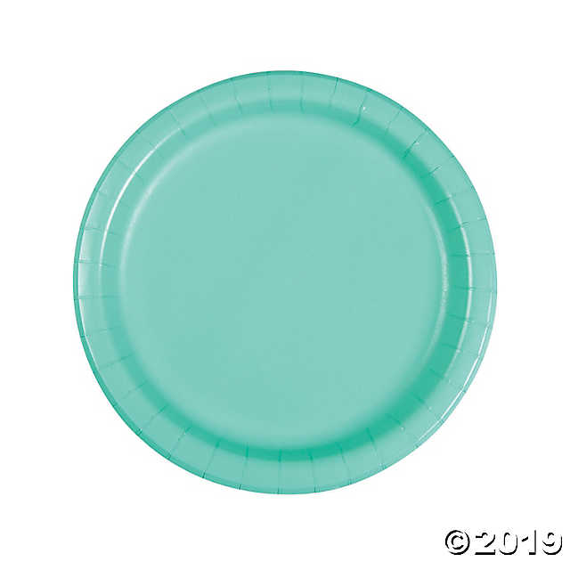 Fresh Mint Green Round Dinner Paper Plates