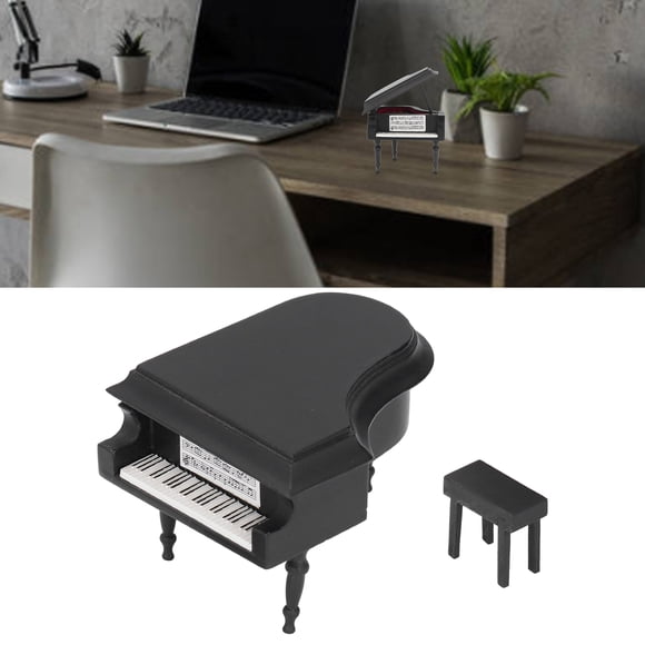 Decoración En Miniatura, Piano, Materiales De Haya, Tratamiento De Pintura Brillante, Estilo Lindo, Casa De Muñecas, Instrumentos Musicales De Juguete