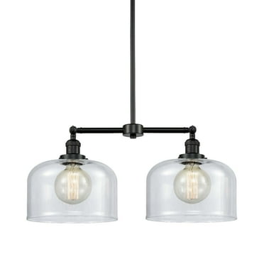 209-PN-G72-L-Innovations Lighting-Bell - 2 Light Island In Traditional Style-10 Inches Tall and 21 Inches Wide-Polished Nickel Finish-Clear Glass
