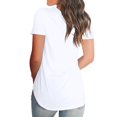 thumbnail image 4 of White Womens Tops Womens Short Sleeve V Neck Loose Casual T Shirts Summer Tops Shirts for Women, 4 of 6