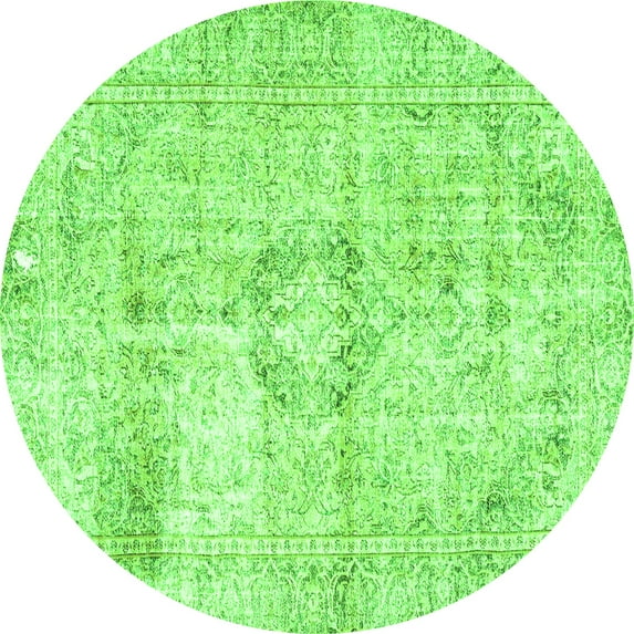 Ahgly Company Indoor Round Persian Green Traditional Area Rugs, 5' Round