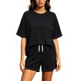 thumbnail image 2 of Maqroz Womens Plus Size Two Piece Lounge Sets Short Sleeve Crewneck Pullover T-Shirts Elastic Waist Shorts Casual Matching Outfits Breathable Sweatsuits Flowy Clothes, 2 of 6