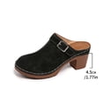 thumbnail image 6 of Dakaela Women's Mules Shoes Backless Slip on Chunky Stacked Heeled Sandals Closed Toe Suede Walking Platform Clogs Size 6-10 Black, 6 of 7