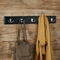 thumbnail image 3 of Melannco 27X5 Inch Wall Mount MDF Coat Rack With 5 Silver Metal  Hooks Black, 3 of 17