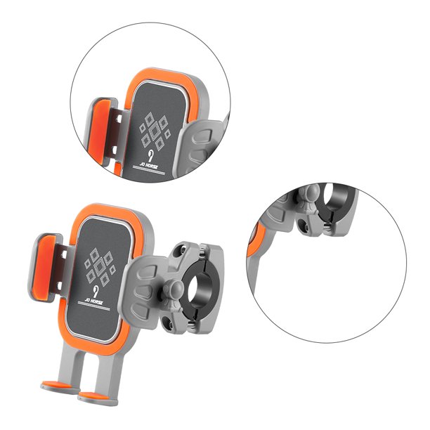 Soporte para teléfono para bicicleta Soporte para teléfono a prueba de golpes para motocicleta (manillar plateado)