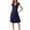 Navy, variant on OSOLU Women Solid Color Short Sleeve V-Neck Dress Large Swing Dresses Summer Casual Skirt Leisure Skirts