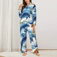 thumbnail image 2 of Hirioo Marine Animals for Women's Pajama Sets 2 Piece Pjs Women's Long-Sleeved Pajama Set Button Down Sleepwear,S-XXL-Large, 2 of 7