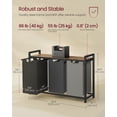 thumbnail image 4 of 3-Compartment Laundry Hamper Sorter with Removable Bags, Pull-Out Liners, Ventilated Shelf & Sturdy Metal Frame – 31.7 Gallons Capacity, Rustic Brown, 4 of 4