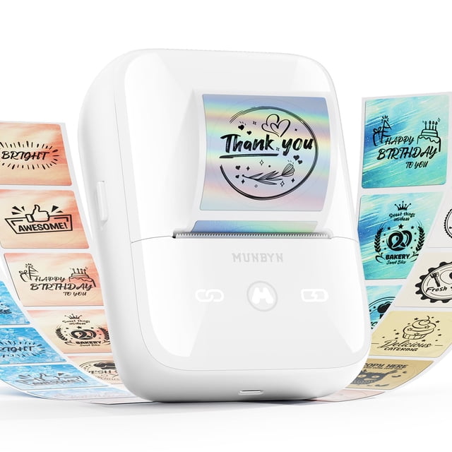 Rotuladora MUNBYN FM226 con cinta adhesiva 203 DPI, batería 8H, Bluetooth