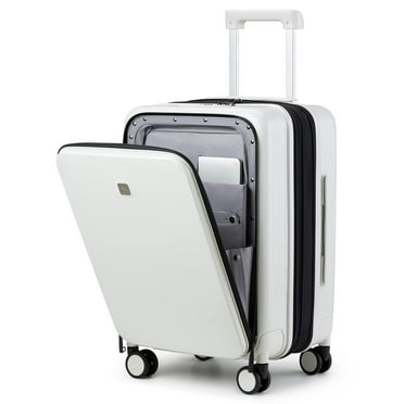 Hanke Expandable Carry On Luggage Travel Suitcase, Smoke White