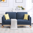 thumbnail image 5 of 72" Sofa Couches for Living Room,Mid Century Modern Velvet Love Seats Sofa,Upholstered Loveseat Sofa for Bedroom,Apartment,Home Office,Blue, 5 of 8