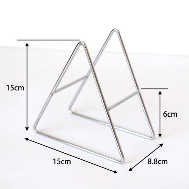 BUYISI Brand New Coaster Holder Kitchen Holders Coaster Holder Gold Iron Stand Rack Dish Support Drink Triangle Coasters Sliver L