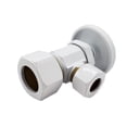thumbnail image 2 of Westbrass Round Handle Angle Stop, 1/2" Copper Pipe Inlet with 3/8" Compression Outlet, Powder Coat White, 2 of 7