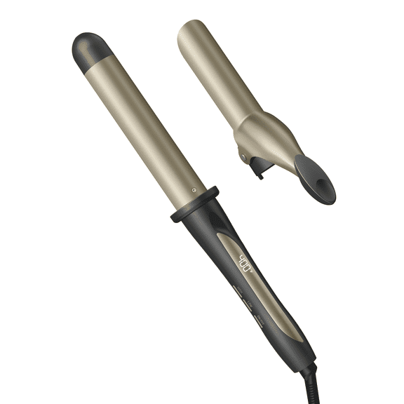 INFINITI PRO CONAIR Tourmaline Ceramic 1¼-Inch Curling Wand, Detachable Clip Turns Wand into Curling Iron, Produces Flawless Waves and Curls, For Use on Medium and Long Hair, Dark Gray