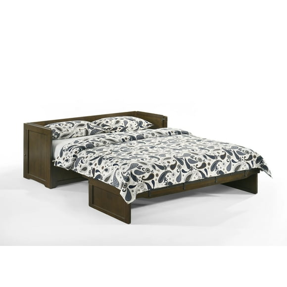 Night and Day Murphy Cube Cabinet Bed with Queen Size Gel Memory Foam Mattress (Rustic Brown)