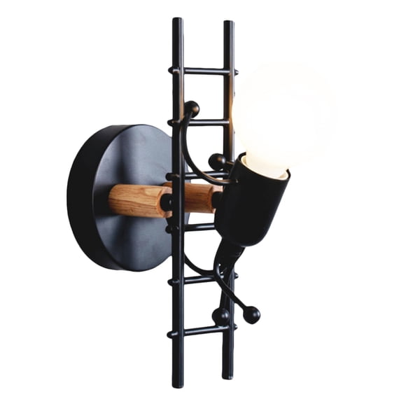 UPGRATOR 1 Pc Wall Lights Black Metal Stairs Shaped For Living Room Artistic Style