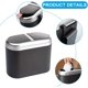 thumbnail image 4 of Mini bote de basura para automóvil con tapa, caja de almacenamiento pequeña para automóvil, contenedor de basura de plástico para vehículos, contenedor de basura con doble tapa para automóvil(dorado), 4 of 5