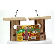 Mac's Suet Wild Bird Feeder, All Natural Wood, Made in The USA - Includes 4 C&S Peanut Suet Plugs - Set of 2