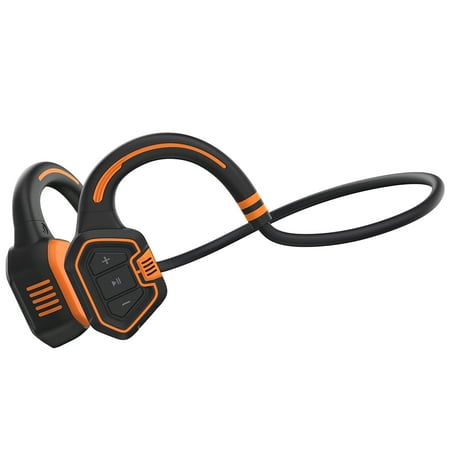 Conduction Labs - Freestyle Open Ear Waterproof Bluetooth Headphones with built-in 16GB MP3 player - Orange