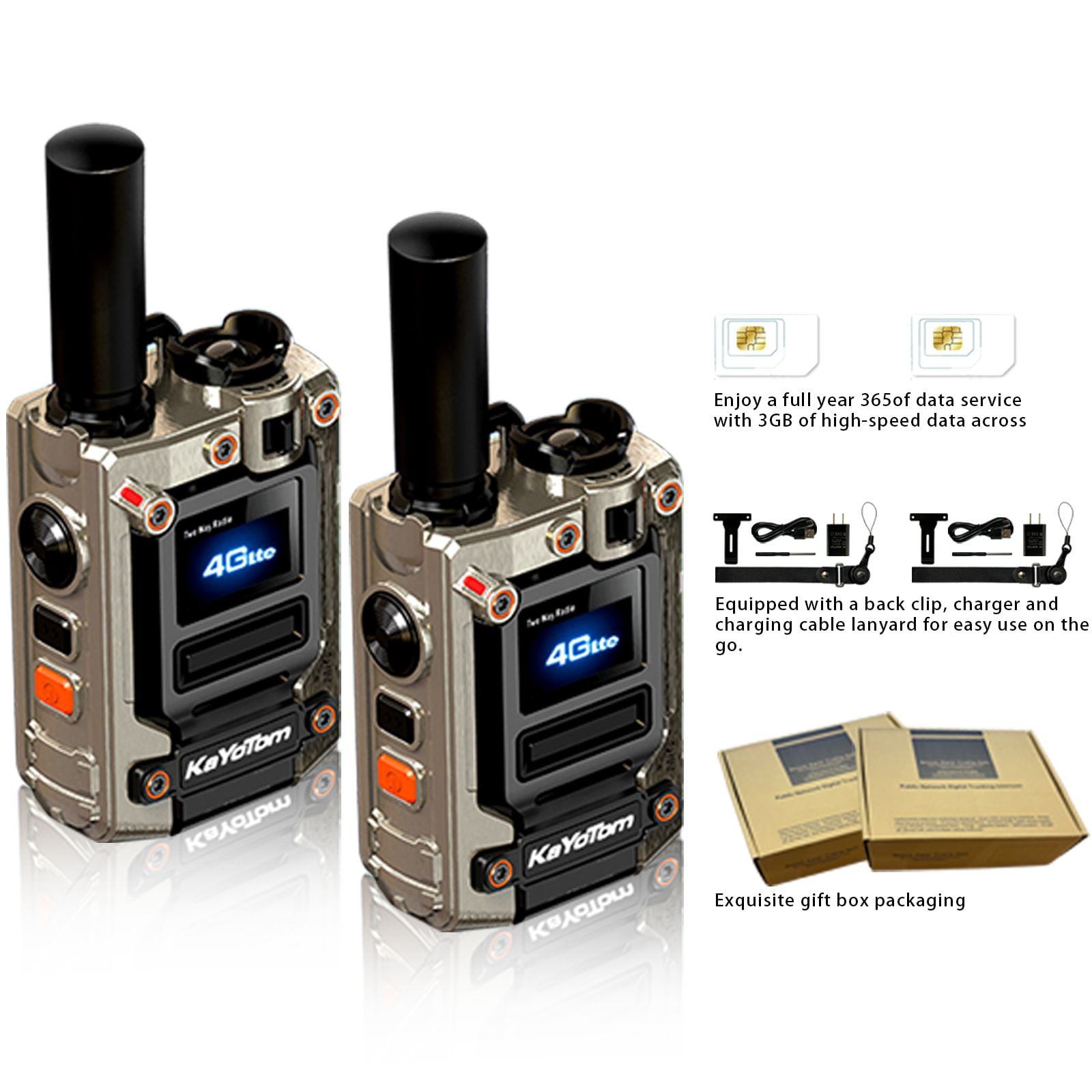 Kayotom Global Walkie Talkie,Two Way Radio,Walkie Talkie for Adult Long Range 5000 Mile,Gmr Radio,2Pcs