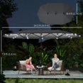 thumbnail image 2 of 173" Double-Sided Sun Umbrella Garden Parasol Patio Sun Shade Outdoor with LED Solar Light, No Base Included, Dark Gre, 2 of 7