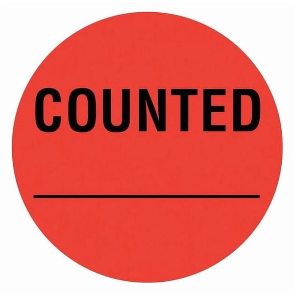 Tapecase Inventory Control Label Red, Counted, Pk1000 16U929