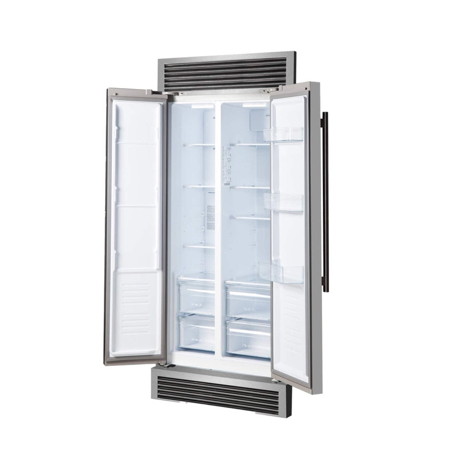 FORNO Salerno 33" Side-by-Side 15.6 Cu.Ft. Stainless Steel Refrigerator with Grill Trim