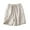 Beige, variant on Diufon Women's Cotton Linen Shorts Ruffle Elastic Waist Drawstring Shorts Solid Color Shorts with Pockets