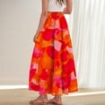 thumbnail image 6 of dazeni Summer Maxi Skirts for Women Fashion Boho Long Skirt Trendy Floral High Waist A Line Beach Skirt Vacation Outfit with Pockets, 6 of 8