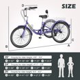thumbnail image 2 of Lilypelle Adult Tricycle 7 Speed Adult Trikes 20 inch,3 Wheel Bikes with Backrest,Low Step-Through Aluminum Frame,Cargo Basket,Purple, 2 of 18