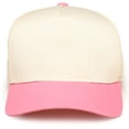thumbnail image 4 of Funky Junque Trucker Hat – Vintage Two-Tone Snapback Baseball Cap - Pink/Beige, 4 of 5