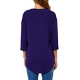 thumbnail image 4 of Hubery 3/4 Sleeve Pullover V-Neck Relaxed Fit Top (Women's) 1 Pack, 4 of 9