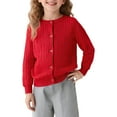 thumbnail image 6 of Little Girls Crewneck Cardigan Button Front Knitted School Sweater 2 10 Years, 6 of 6