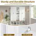 thumbnail image 6 of 63" Farmhouse Hall Tree with Bench and Shoe Storage, 4-in-1 Entryway Bench with 4 Storage Cabinets, 5 Shoe Cabinets and 6 Hanging Hooks, White, 6 of 9