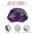 thumbnail image 5 of Kdxio Snowflake Gradient Purple Print Shower Cap for Women,Elastic and Reusable,Double Waterproof Layers Bathing Hat, 5 of 9