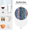 thumbnail image 5 of Leather Coasters with Heat-resistant for Drinks, Colorful leopard print A -标题2 Round Shape, 5 of 5