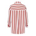 thumbnail image 5 of Plus Size Tops for Women LEBONYARD Womens Shirts Clearance under $5,Womens Tops 3/4 Sleeve Tunic Clearance 2025 Clearance,Women's Summer Casual Mid-length Vertical Striped Multi-colored Shirt Red M, 5 of 6