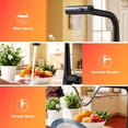 thumbnail image 6 of Sunrinx Matte Black Waterfall Kitchen Faucet with Temperature Display, Single-Handle Kitchen Faucet with Pull Down Sprayer, Three Water Outlet Modes Modern Kitchen Sink Faucet, 6 of 9