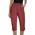 thumbnail image 2 of vigerkar Women's Casual Work Capris Pants High Waisted Business Dressy Pants Tapered Leg Trousers with Pockets , L, 2 of 8