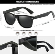 Joopin Square Sunglasses Polarized UV Protection Retro Trendy Designer Sun Glasses Men Women (Black)
