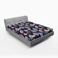 thumbnail image 2 of Ambesonne Leaf Print Fitted Sheet, Nature Vibes Leaves Art, Queen Size, Plum and Multicolor, 2 of 5