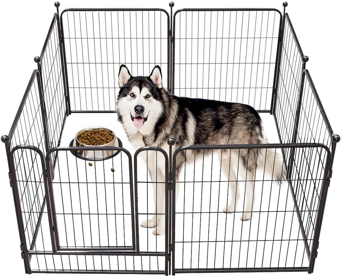 PawGiant Dog Playpen, Heavy Duty Metal Dog Exercise Playpen Fence for