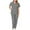 Gray 01, variant on Karymi Workout Tops for Women Medical Scrub Set, V-Neck Short Sleeve Contrast Trim Top with Pockets Elastic Drawstring Waist Pants, Nurse Uniform Blouses for Women