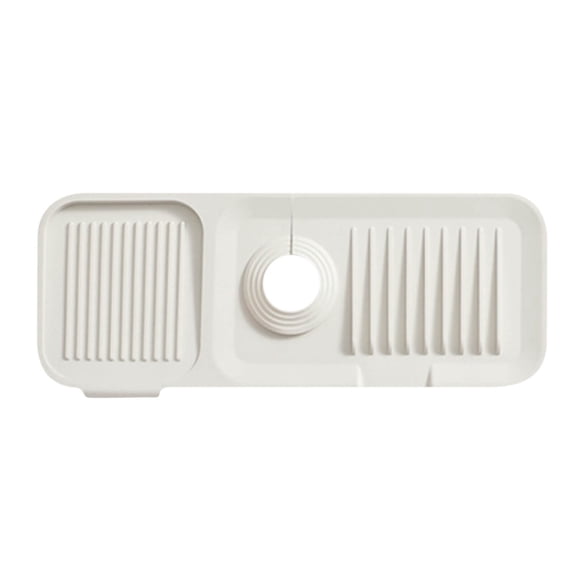 Faucet Sink Mat Silicone Drip Catcher Tray for Kitchen and Bathroom Faucets Waterproof and Thickened ( Beige )